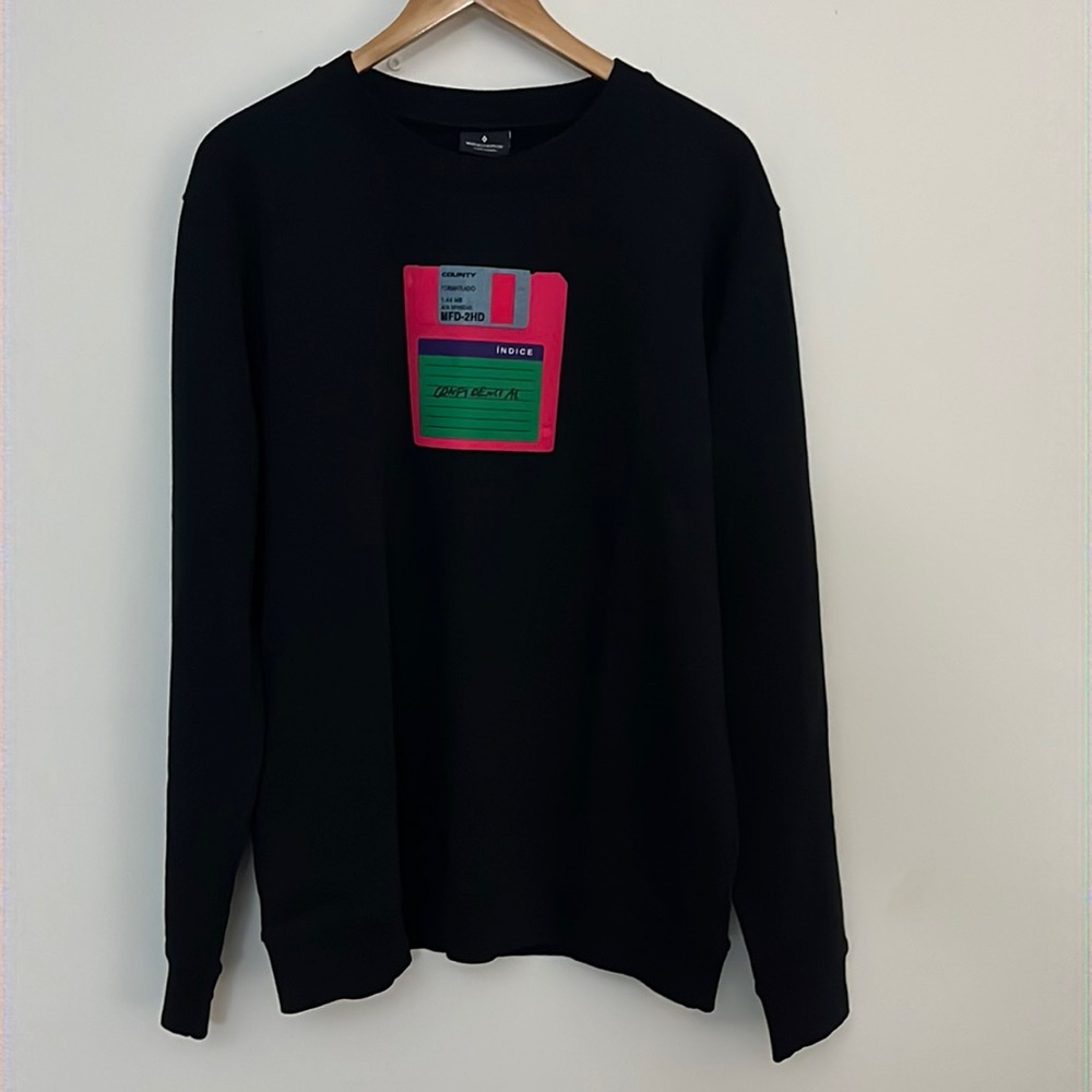 Marcelo Burlon County of Milan Black Sweatshirt with Distinctive Patch